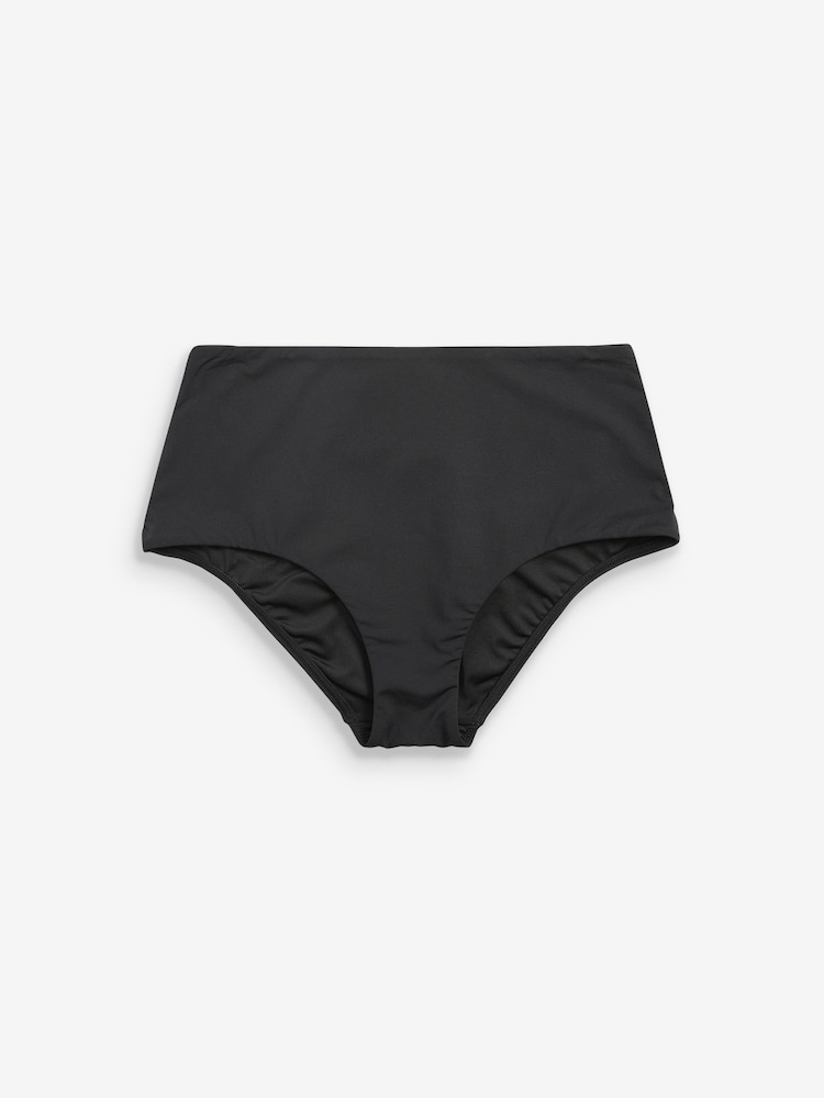 Black Tummy Control Midi Bikini Bottoms - Image 2 of 2