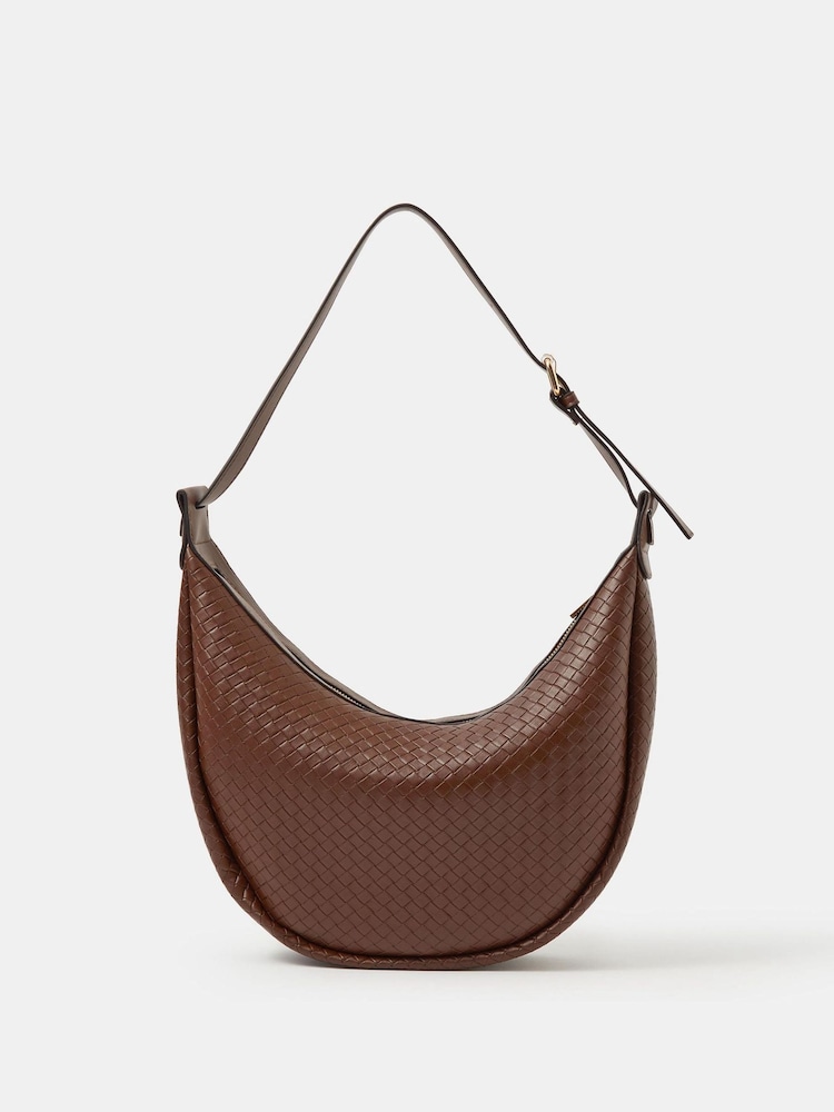 Accessorize Brown Woven Scoop Shoulder Bag - Image 1 of 2 Accessorize Brown Woven Scoop Shoulder Bag - Image 1 of 2