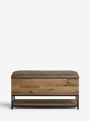 Oak Effect Bronx Storage Ottoman Bench - Image 3 of 8