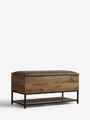Oak Effect Bronx Storage Ottoman Bench - Image 4 of 8