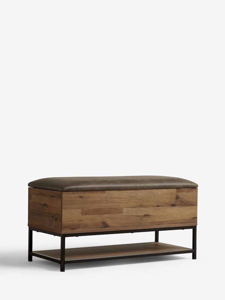 Oak Effect Bronx Storage Ottoman Bench - Image 4 of 8