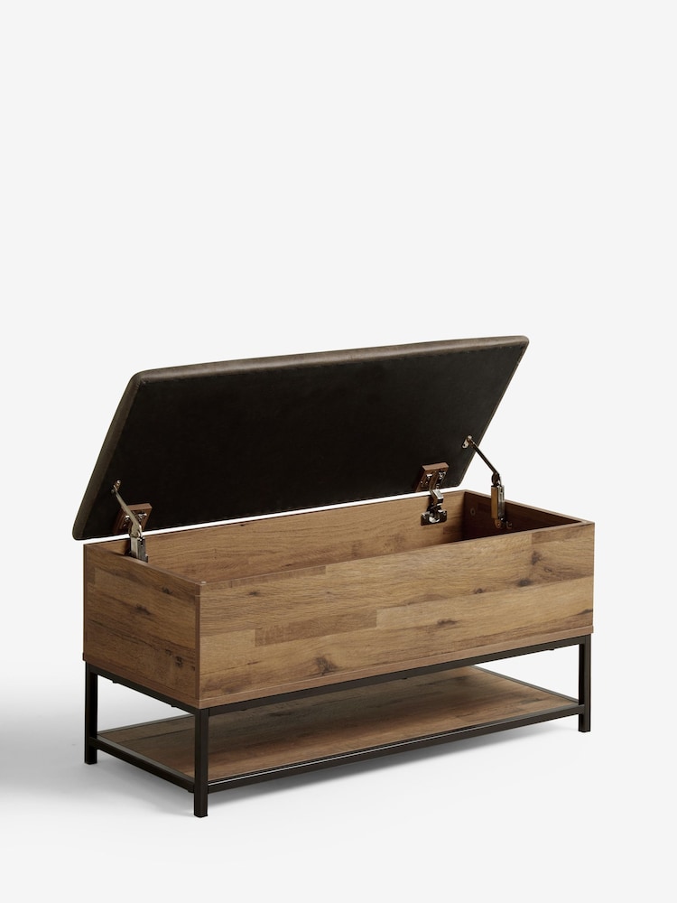 Oak Effect Bronx Storage Ottoman Bench - Image 5 of 8