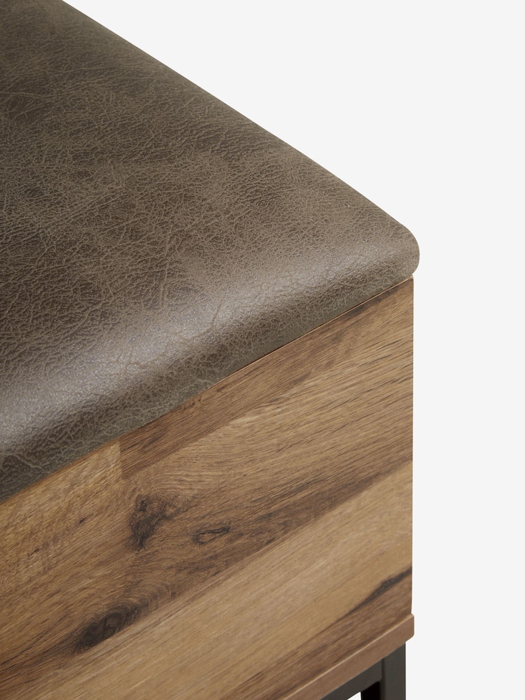 Oak Effect Bronx Storage Ottoman Bench - Image 6 of 8