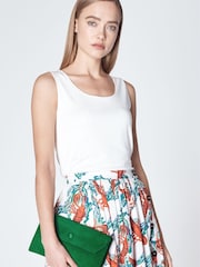 LK Bennett Green Dora Leather Clutch Bag - Image 1 of 4