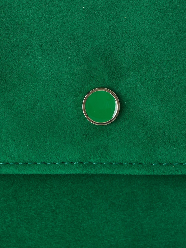 LK Bennett Green Dora Leather Clutch Bag - Image 4 of 4