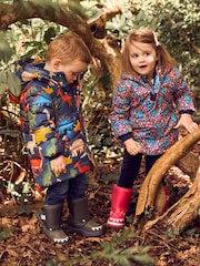 JoJo Maman Bébé Denim Blue Dinosaur Character Puffer Jacket - Image 4 of 8