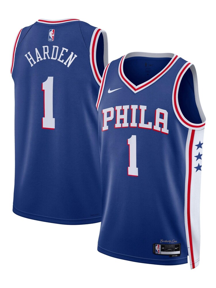 Nike Blue Philadelphia 76ers Icon Edition Swingman Jersey - Royal - James Harden Unisex - Image 1 of 3