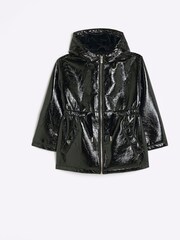 River Island Black Girls Cinched Waist Coat - Image 1 of 3