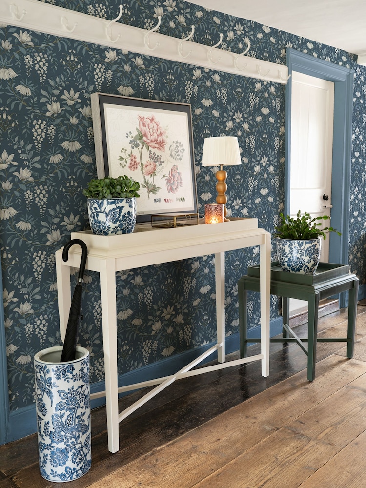 Laura Ashley Dark Seaspray Parterre 10M Wallpaper - Image 1 of 4