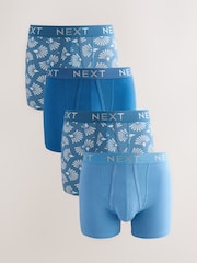 Blue Pattern Print A-Front Boxers 4 Pack - Image 1 of 6