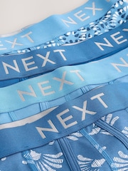 Blue Pattern Print A-Front Boxers 4 Pack - Image 5 of 6