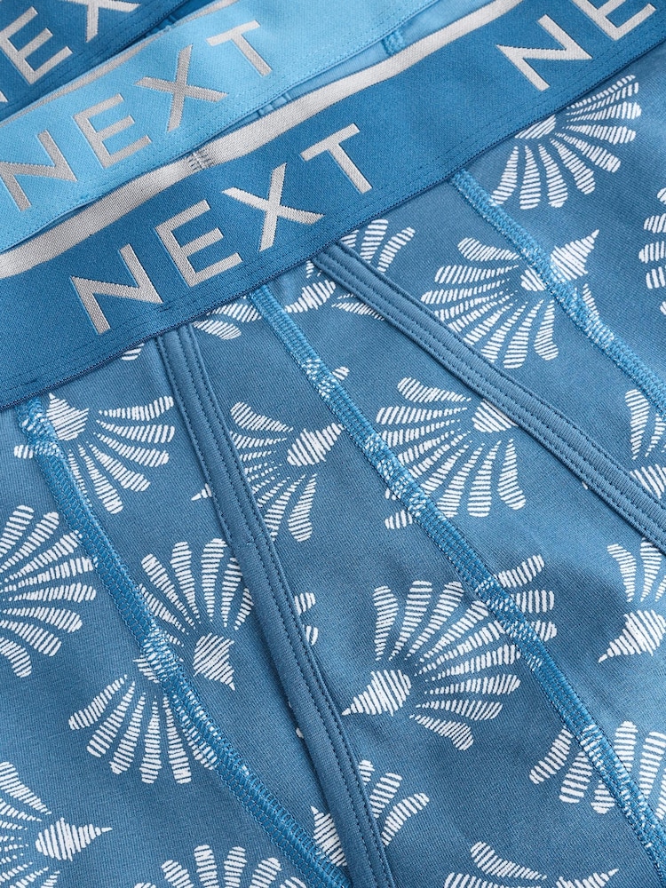 Blue Pattern Print A-Front Boxers 4 Pack - Image 6 of 6