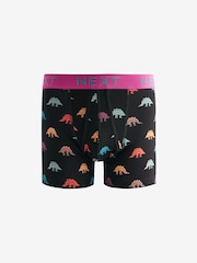 Black/Neon Dinosaur Animal A-Front Boxers 4 Pack - Image 3 of 7