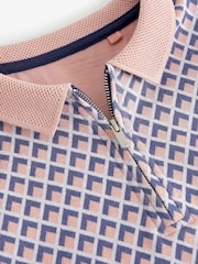 Pink Jacquard Textured Short Sleeve Polo Shirt (3-16yrs) - Image 3 of 3