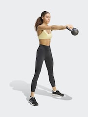 adidas Yellow Optime Workout Strappy Light Support Bra - Image 3 of 6