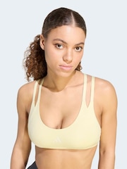 adidas Yellow Optime Workout Strappy Light Support Bra - Image 5 of 6