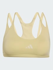 adidas Yellow Optime Workout Strappy Light Support Bra - Image 6 of 6