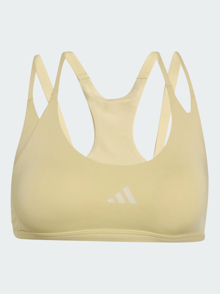 adidas Yellow Optime Workout Strappy Light Support Bra - Image 6 of 6 adidas Yellow Optime Workout Strappy Light Support Bra - Image 6 of 6
