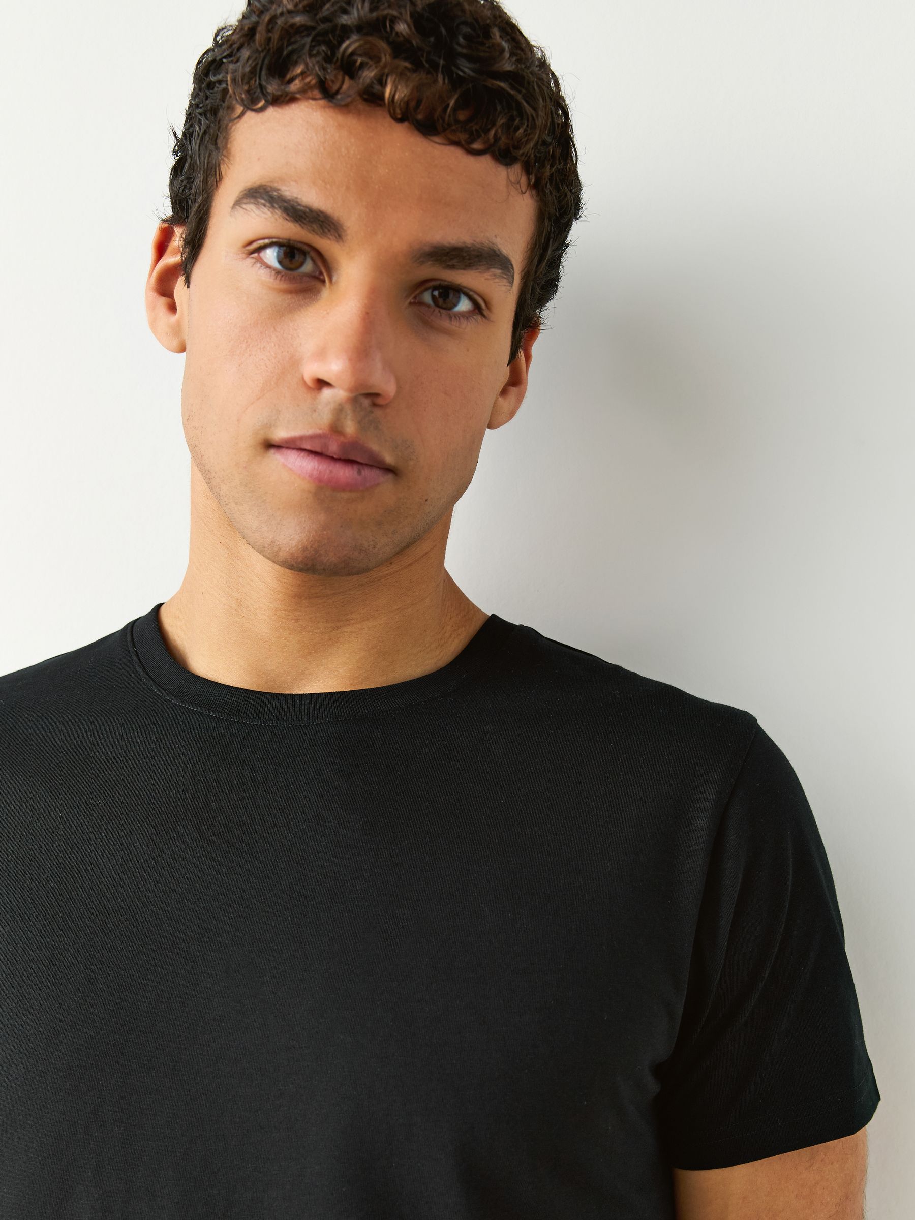 Buy Black Slim Fit 100% Cotton Layering T-Shirts 5 Pack from Next USA