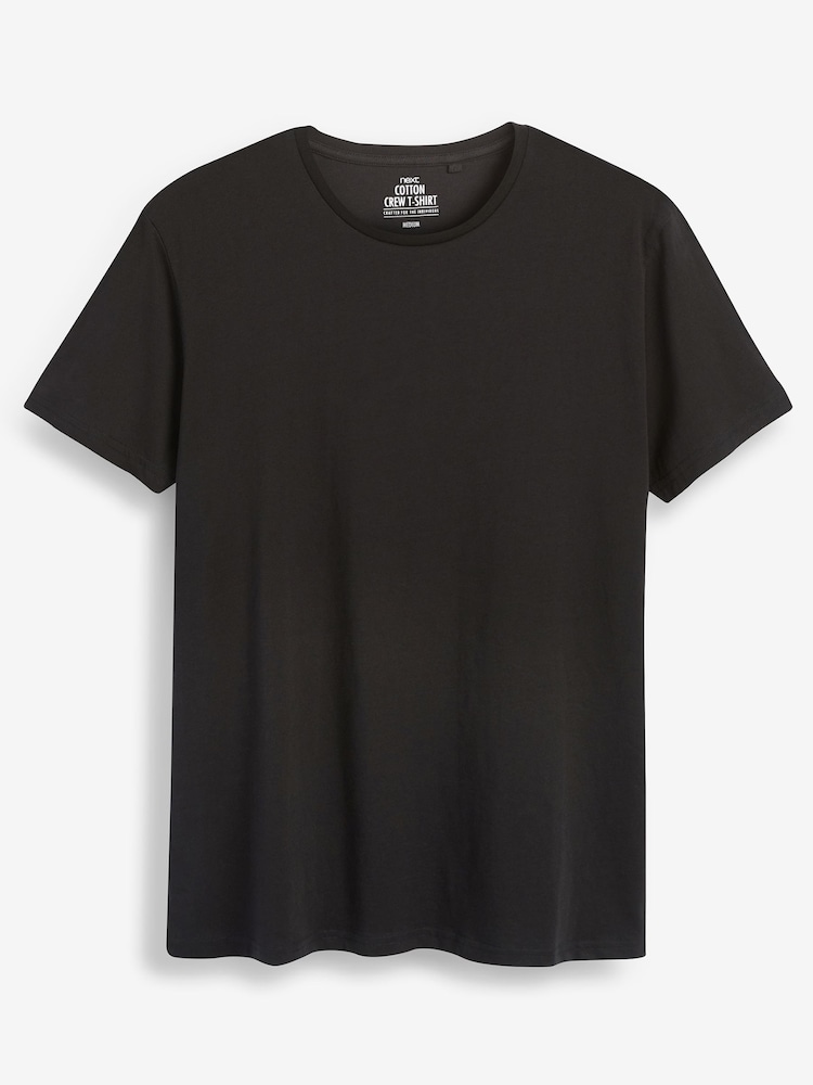 Czarny - Krój dopasowany - Zestaw 5 koszulek warstwowych w 100% z bawełny - Obraz 7 z 7 Czarny - Krój dopasowany - Zestaw 5 koszulek warstwowych w 100% z bawełny - Obraz 7 z 7