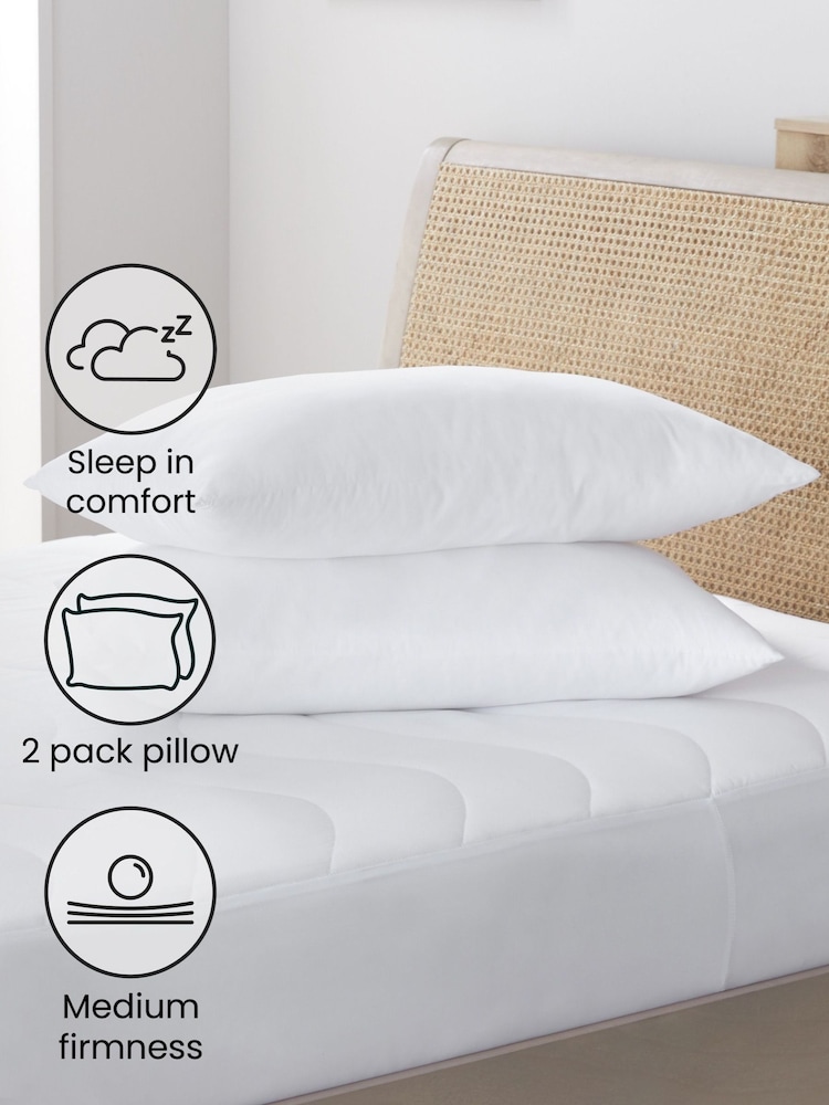 Medium 2 Pack Sleep In Comfort Pillows - Image 2 of 2