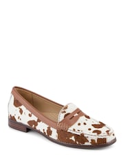 Jones Bootmaker Animal Wide Fit Tamsyn Smart Leather Penny Loafers - Image 3 of 6