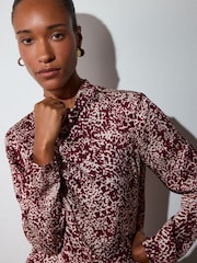Whistles Red Feathered Animal Cowl Blouse - Image 1 of 4
