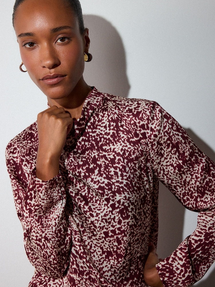 Whistles Red Feathered Animal Cowl Blouse - Image 1 of 4