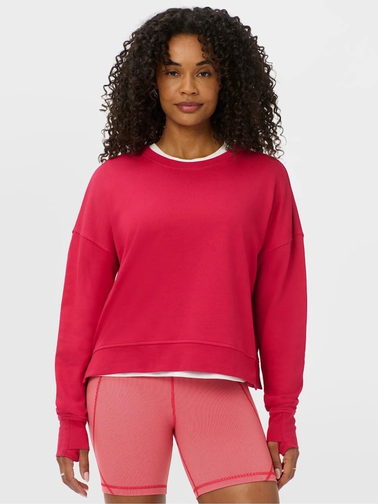 Sweaty Betty Red After Class Crop Sweatshirt - Image 1 of 6 Sweaty Betty Red After Class Crop Sweatshirt - Image 1 of 6