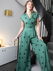 HotSquash Green Jersey Wide Leg Jumpsuit - Image 4 of 5