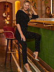Sosandar Sparkling Embellished Slim Leg Jeans - Bilde 5 av 5