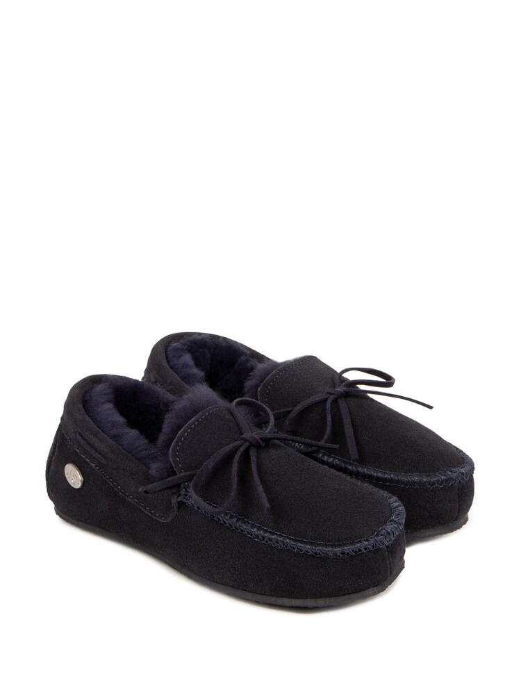 bleu foncé - Chaussons Totes Mini Torrington garçon Just Sheepskin ™ - Image 4 of 5