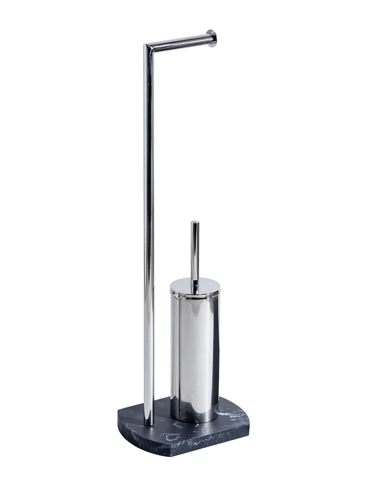 Showerdrape Grey Octavia Toilet Roll & Toilet Brush Holder - Image 2 of 2