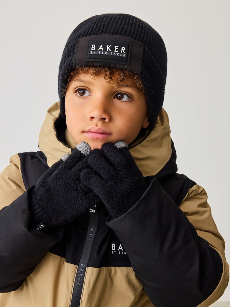 Baker by Ted Baker Boys Beanie and Gloves Set - Image 1 of 5