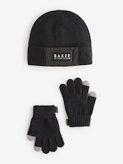 Baker by Ted Baker Boys Beanie and Gloves Set - Image 3 of 5