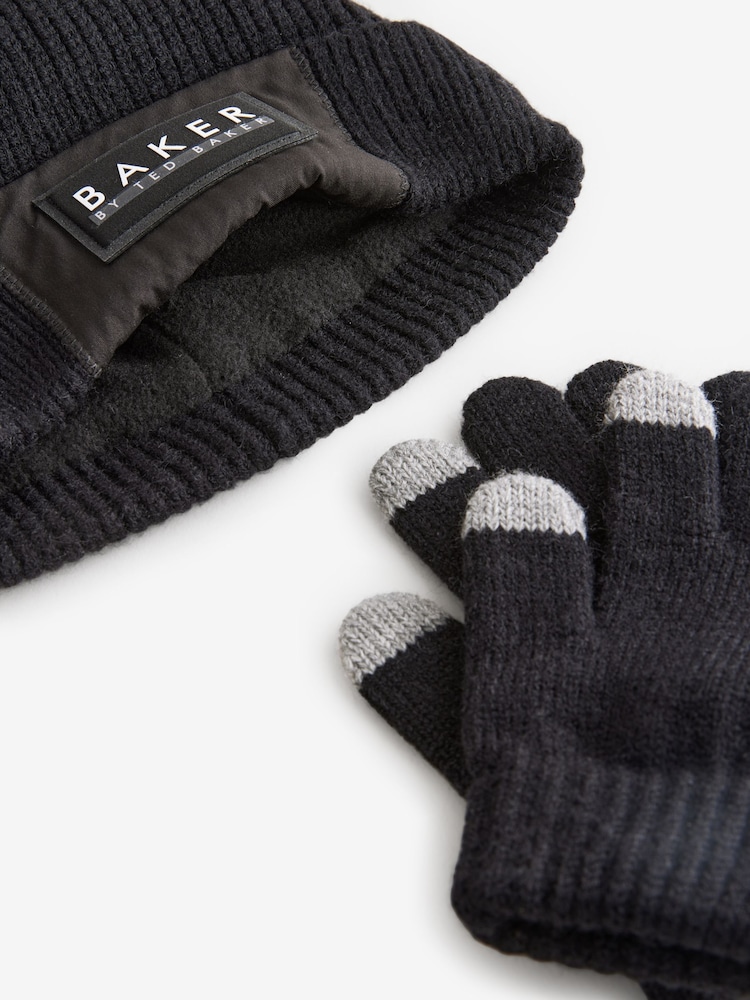 Baker by Ted Baker Boys Beanie and Gloves Set - Image 5 of 5