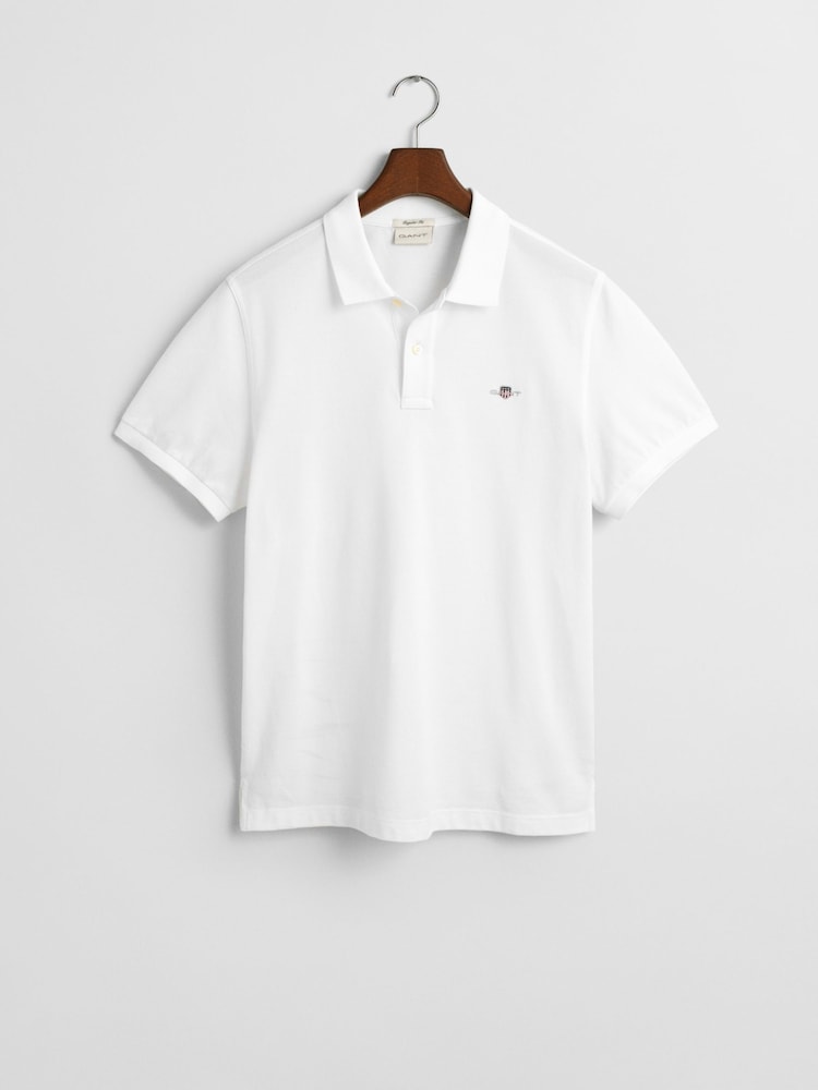 Branco - Camisa polo GANT Regular 100% Cotton Shield - Imagem 5 de 5