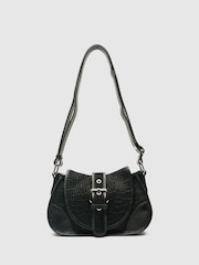 NÚNOO Black Small Maria Scale Suede Bag - Image 2 of 4