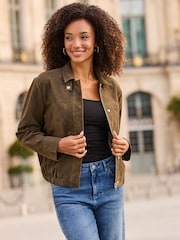 Sosandar Suede Bomber Jacket - صورة 2 من 5