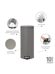 Brabantia Mineral Concrete Grey NewIcon 30L Pedal Bin - Image 6 of 6