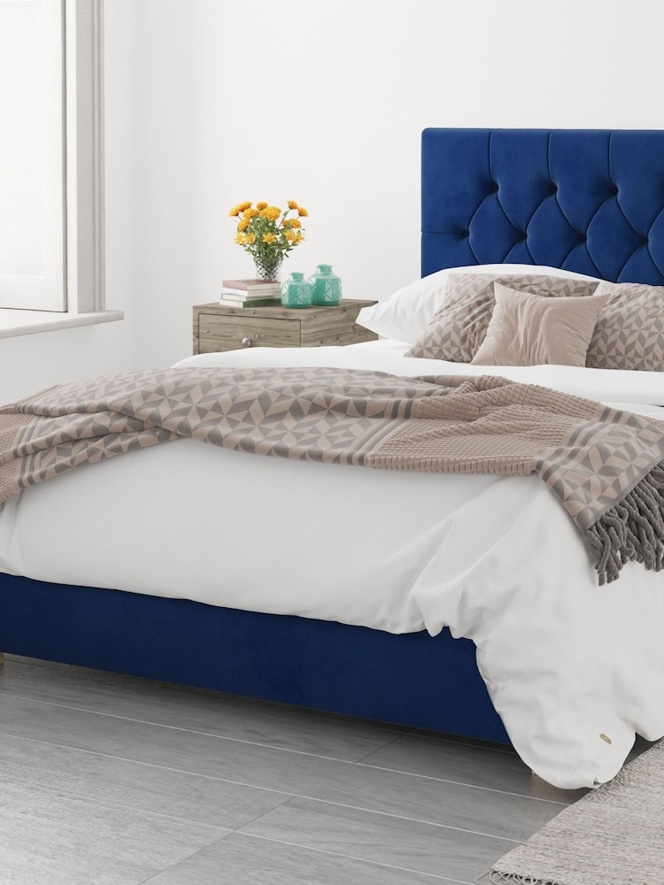 Aspire Furniture Navy Olivier End Lift Ottoman Storage Bed - Image 1 of 3