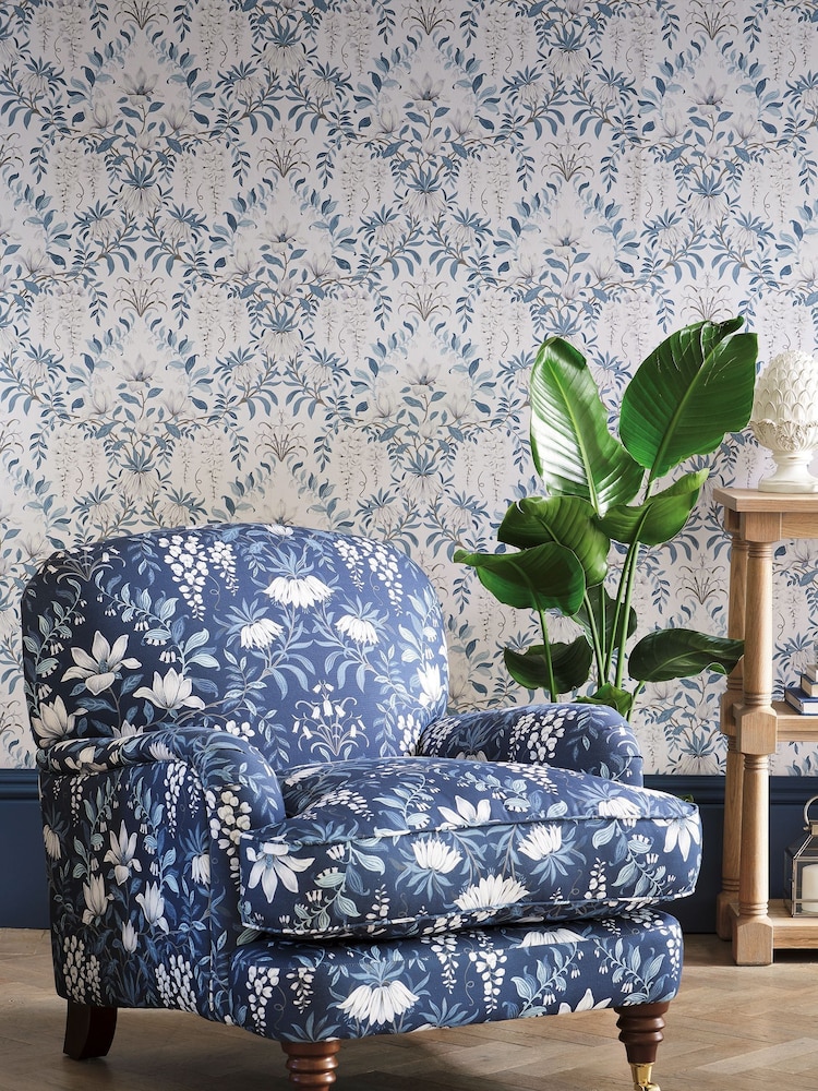 Laura Ashley Off White Parterre 10M Wallpaper - Image 1 of 4