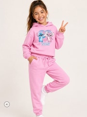 Brand Threads Pink Girls Stitch Joggers Set - Image 1 of 4