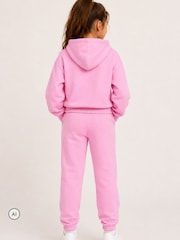 Brand Threads Pink Girls Stitch Joggers Set - Image 2 of 4