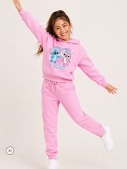 Brand Threads Pink Girls Stitch Joggers Set - Image 3 of 4