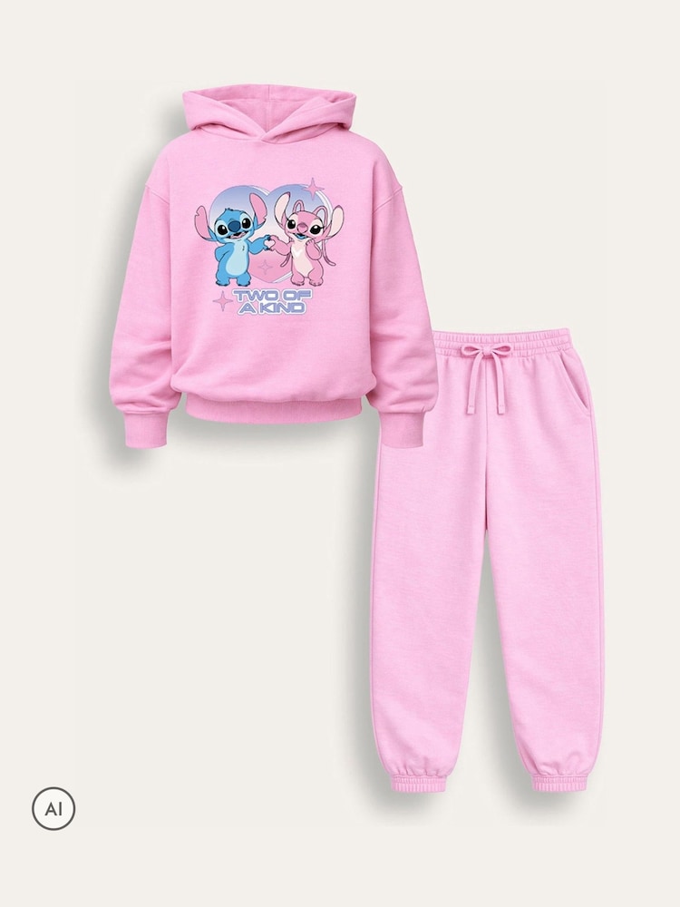 Brand Threads Pink Girls Stitch Joggers Set - Image 4 of 4 Brand Threads Pink Girls Stitch Joggers Set - Image 4 of 4