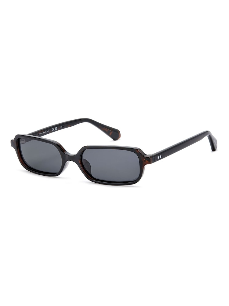 Prive Revaux Brown Rectangular Sunglasses - Image 1 of 4