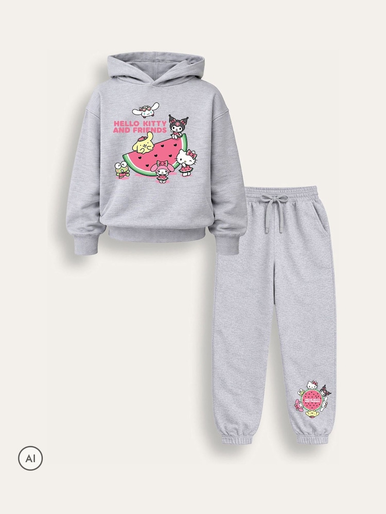Brand Threads Grey Hello Kitty Hoodie & Joggers Set - Image 4 of 4 Brand Threads Grey Hello Kitty Hoodie & Joggers Set - Image 4 of 4