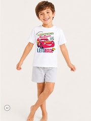 Brand Threads White Cars Short Pyjamas Set - Image 1 of 3