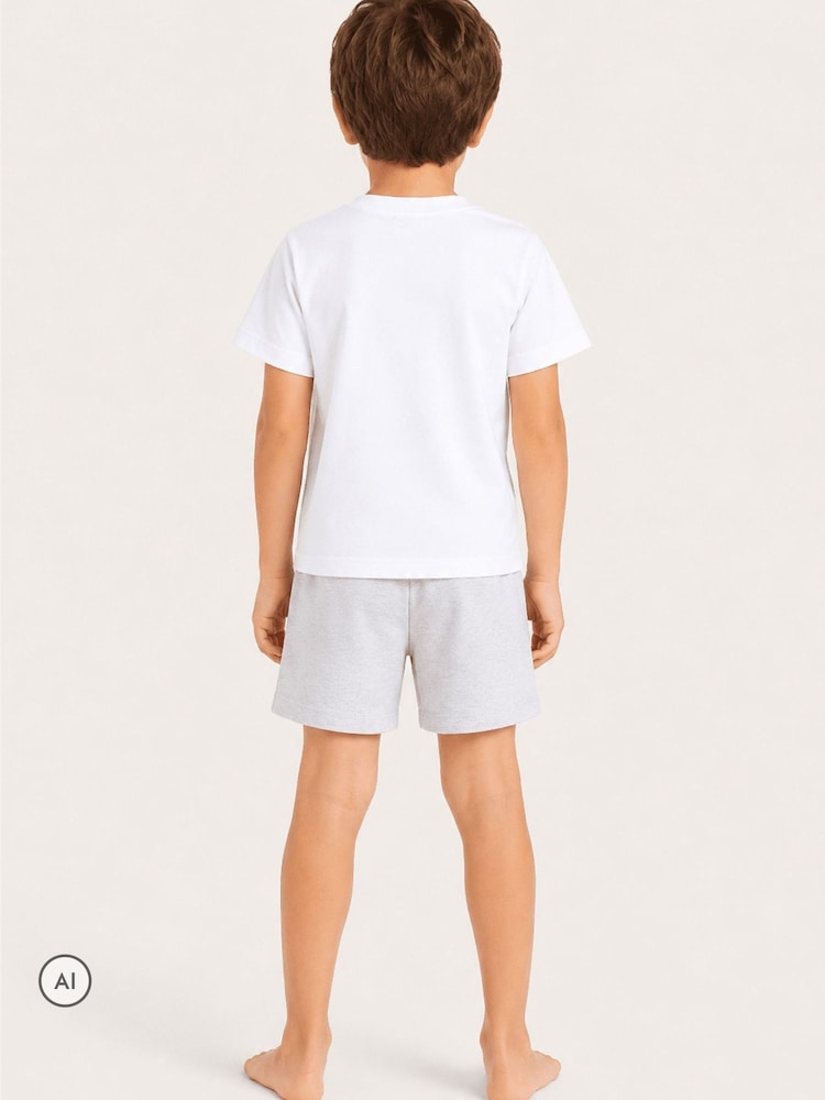 Brand Threads White Cars Short Pyjamas Set - Image 2 of 3